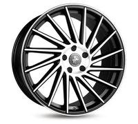 Keskin KT17 Hurricane Matt Black Front Polish Alufelge 22 Zoll ET50 5x112 ML66,6