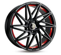 1 x 8,5x 19 Zoll 5x112 ET45 Keskin KT20 Future Matt Black Red Inside Felgen rot