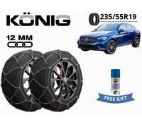 Ketten Schnee Konig 12MM XG12PRO Gr 250 235/55R19 für Mercedes Glc Coupe +