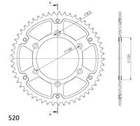 Kettenrad Supersprox Stealth 520 LK 150,0mm Ø 125mm 53Z 6-Loch Aluminium Stahl