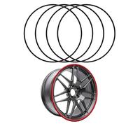 KEuLen Felgenschutzringe, Leichtmetallfelgen Schutz, 17-22 Zoll Radschutz, Kratz- und Abriebfest, 4-teiliger Zierring aus Metall for Stoßstangen(Black,17in)