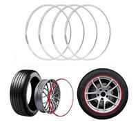 KEuLen Felgenschutzringe, Leichtmetallfelgen Schutz, Leichter Felgenkantenschutz aus Metall for 17-22 Zoll Felgen, kratzfester Metallring(Silver,21 inches)