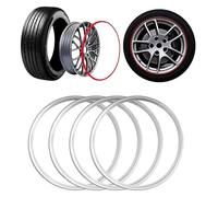 KEuLen Felgenschutzringe, Leichtmetallfelgen Schutz, Radschutzring for 17-20 Zoll Rad, hochfestes Nylonmaterial, geeignet for alle Fahrzeugtypen(White,17in)