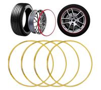 KEuLen Felgenschutzringe, Leichtmetallfelgen Schutz, Zierring aus Aluminiumlegierung, Montage ohne Reifendemontage(Yellow,16in)