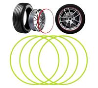 KEuLen Felgenschutzringe, Leichtmetallfelgen Schutz, Zierring aus Aluminiumlegierung, Montage ohne Reifendemontage(Green,17in)