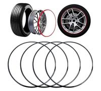KEuLen Felgenschutzringe, Leichtmetallfelgen Schutz, Zierring aus Aluminiumlegierung, Montage ohne Reifendemontage(Black,18in)