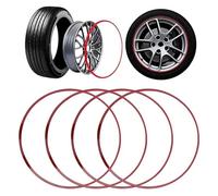 KEuLen Felgenschutzringe, Leichtmetallfelgen Schutz, Zierring aus Aluminiumlegierung, Montage ohne Reifendemontage(Red,17in)