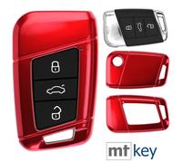 KEYLESS Auto Schlüssel Hülle ROT für VW Arteon T-Roc Passat B8 Skoda Superb