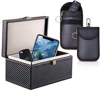 Keyless Go Schutz Autoschlüssel Box, Auto Key Diebstahlschutz Faraday Box, RFID Signal Blocking Case für Car Keys+2 Pack Faraday Tasche, Signal Blocker Tasche, RFID Schlüsseltasche