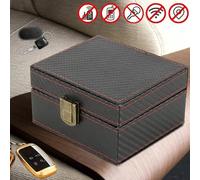 Keyless Go Schutz Autoschlüssel Box RFID Signal Blocking Box Signalschutz Leder