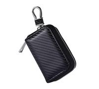Keyless Go Schutz Autoschlüssel Tasche Autoschlüssel Signal Abschirmbox RFID Diebstahlschutzbox aus Leder Fernbedienung Schlüsseletui mit Haken und Schlüsselring(Schwarz)