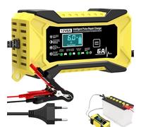 Kfz-Batterieladegerät | Intelligenter Batteriehalter, 12 V, tragbar, elektronisches Fahrzeug mit LCD-Display und thermischer Ausgleich für Boot, LKW, Anhänger, Wohnmobil, Generator