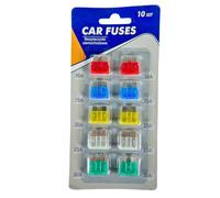 KFZ Flachsicherungen Set 10 Stück - 10 A bis 30 A - Mini Flachsicherungen Auto, Motorrad, LKW & Boot - farbcodiert, schnell wechselbar, Kurzschluss- & Überlastungsschutz