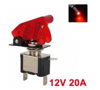 Kfz Kippschalter mit LED Anzeige 12V20A roter Deckel einfache Bedienung