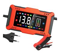 Kfz-Ladegerät, Kfz-Ladegerät, tragbares Ladegerät für 12 V Auto, LCD-Display, Ladegerät für Auto Motorrad, Batteriehalter