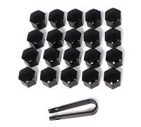 Hansen Styling Parts 20 Stück 21mm KFZ Radschrauben Kappen für SW21 Muttern schwarz Radmuttern Kappen Caps
