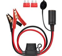 Kfz Steckdose: 12V/24V Krokodilklemmen Zigarettenanzünder.