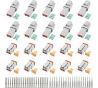 Kfz Stecker, CESFONJER 2 Pin Versiegelt Grau, Stecker und Buchse, Auto Wasserdichter Elektrischer Steckverbinder Stecker 20-16 AWG, für Motorrad, Scooter, Auto, Boote (10 Sets)