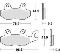 KH197 ORGANISCHE BREMSBELÄGE FÜR HONDA XLV 125 01-13, VT 125 SHADOW 99-08, SUZUK