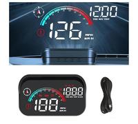 KHDWOB Head Up Display Auto für VW Taigo Touran Tiguan CC Beetle Passat Jetta B6 B7 B8, Digitaler Geschwindigkeitsmesser Mit OBD2 & GPS, HUD Für Windschutzscheibe Warnung Vor überschreitung,B