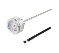 KiBcsLic Öltemperaturanzeige Motorrad-Ölanzeige Ersatzteil Metall Robuster Ersatz Hochleistungs-Einfülldeckel 0-200°C, Silber