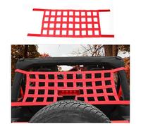 KIFWGIH Abdeckung Für Jeep Für Wrangler JK JL 2007 Auto Auto Dach Lagerung Net Sonnenschirm Up Multifunktions Mesh Cargo Net Laderaumabdeckung(Rot)