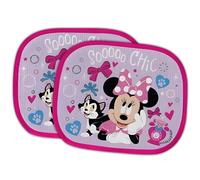 Kinder Auto Sonnenblende 2er Set 33x44 cm - Sonnenschutz für Seitenscheiben mit Motivwahl Eiskönigin, Minnie, Skye, Hello Kitty oder Einhorn - für Kinder, Stil: Minnie