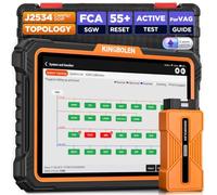 KINGBOLEN K10 Ultra Obd2 Diagnosegerät mit J2534, FCA Can FD und DOIP | Bi-Direktionale OE-Level Alle Systeme OBD2 Diagnosegerät Auto mit Topologie-Karte,ECU Codierung,50+ Dienst Zurücksetzen