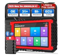 KINGBOLEN K7 Obd2 Diagnosegerät für Alle Fahrzeuge,Bi-Direktionale Diagnosegerät Auto Lebenslang Kostenloses Update,kfz Tester mit Alle Systemdiagnosen,ECU-Kodierung,36+ Dienst Zurücksetzen.