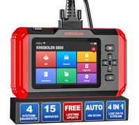 KINGBOLEN S800 OBD2 Diagnosegerät, KFZ-Codeleser Für 4 Systeme Motor/Getriebe/ABS/SRS Und 15 Zurücksetzen, Öl EPB SAS TPMS,DPF usw,Lebenslanges Kostenloses Update,Auto VIN,FCA Obd2 Diagnosegerät