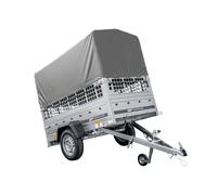 Kippanhänger Garden Trailer 200 KIPP 200x106 cm 750 kg mit Laubgitteraufsatz, Hochplane, Hochspriegel und Stützrad