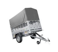 Kippanhänger Garden Trailer 200 KIPP 200x106 cm 750 kg mit Laubgitteraufsatz, Hochplane, Hochspriegel und Stützrad