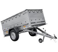 Kippbarer Pkw Anhänger Garden Trailer 200 Kipp mit zusätzlichen Bordwänden, Stützrad und Flachplane