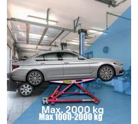 Kipphebebühne Mobile Werkstatt Wagenheber Kurzhub PKW Lift 2000kg 2T Rot BITUXX