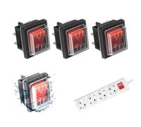 Kippschalter, 4 Stück Wippschalter 16A 250VAC 20A 125VAC, Rot Beleuchtet Wippenschalter EIN AUS Schalter, 4 Pins 2Positionen Rote Licht Einbauschalter Umschalter Boot Switches