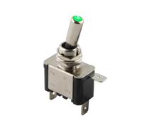 Kippschalter Metall LED beleuchtet grün 12V 20A Ein/Aus 1-polig KFZ Boot