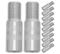 Kisangel 10 Stück Ventilverlängerung für Autoreifen und Lkw mit 8mm Lochdurchmesser Kupfer Chrom Beschichtung Universelle Passform für Einfache Reifenbefüllung an Tankstellen