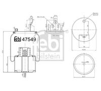 febi bilstein Luftfederbalg 47549 – mit Stahlkolben & Kolbenstange – 1 Stück