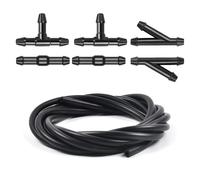 Kisstta 2m Scheibenwaschanlage Schlauch, Wischwasserschlauch Reparaturset, mit 6 Stücke Schlauchverbinder, Automotive Schlauch, Spritzwasserschlauch, Schwarz