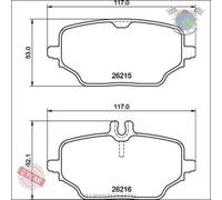 Kit Bremsbeläge Brembo Hinterachse für MERCEDES GLE 400 350 300