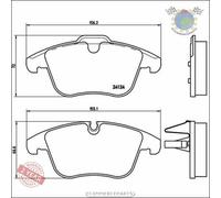 Kit Bremsbeläge Brembo Vorderachse für DAIMLER SUPER JAGUAR S-TYPE XK XJ XF