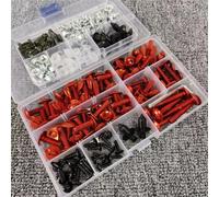 Kit Schrauben Kompatibel Mit KX85 KX250F KX100 KSR PRO KLX450R KLX250 KLX110 Für KLR650 S J300 Motorrad Verkleidungsschrauben Kit Karosserieschraube(Red)