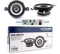 KIT-Set FÜR Alpine SXE-0825S 2 2-Wege-Koaxiallautsprecher, 8,7 cm, 87 mm, 3,5 Zoll Durchmesser, 20 Watt RMS und 150 Watt maximale Impedanz 4 Ohm, Paar + 5 kostenlose Aufkleber