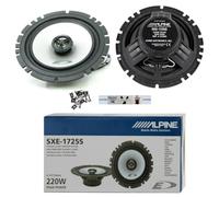 KIT Set FÜR Alpine SXE-1725S 2 Lautsprecher 2-Wege, koaxial, 16,5 cm 165 mm 6,5", 40 Watt rms 220 Watt max, für Autos, pro Paar + 5 kostenlose Aufkleber und Montageschrauben