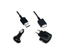 Kit USB Datenkabel/Ladekabel + KFZ-Ladegerät + Netzteil für Sony MP3/MP4 Walkman NWZ-610F A726 A728 A729 A815 A816 A818 A826 A828 A829 A839 A844 A845 A846 A847 A864 A865 A866 A867 A916 A918 A919 E34