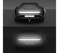 KIUYNHMSI Auto Kofferraum Aufkleber für Porsche 718 Boxster 2016-2025, Selbstklebende reflektierende Sicherheitswarnung Band wasserdicht Nachtwarnung,A/WHI-te