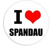 Kiwistar - Autoaufkleber - 5x5 cm - außen klebend - I love Spandau für Auto, Laptop, Fahrrad, LKW, Motorrad Aufkleber mehrfarbig Sticker Decal