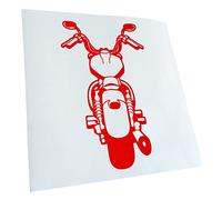 Kiwistar - Autoaufkleber - Biker - Rocker - Chopper - rot - 16x10cm - Heckscheibe Auto Aufkleber wetterfest für Kfz LKW Mofa Truck - Sticker außen selbstklebend Tuning Zubehör für Fenster Fahrzeug