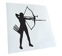 Kiwistar - Autoaufkleber - Bogenschießen Bogensport - Mattschwarz - 11,5x10cm - Heckscheibe Auto Aufkleber wetterfest für Kfz LKW Mofa Truck - Sticker außen selbstklebend Tuning Zubehör für Fenster