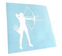 Kiwistar - Autoaufkleber - Bogenschießen Bogensport - weiss - 11,5x10cm - Heckscheibe Auto Aufkleber wetterfest für Kfz LKW Mofa Truck - Sticker außen selbstklebend Tuning Zubehör für Fenster